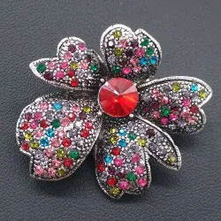 BrochesBrooch with crystal narcissus - multicolor rhinestones