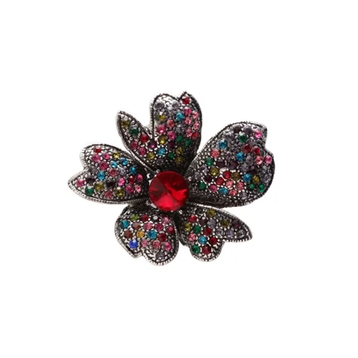 BrochesBrooch with crystal narcissus - multicolor rhinestones