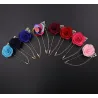 Modische Brosche mit Rose / Kette - lange Nadel - unisex