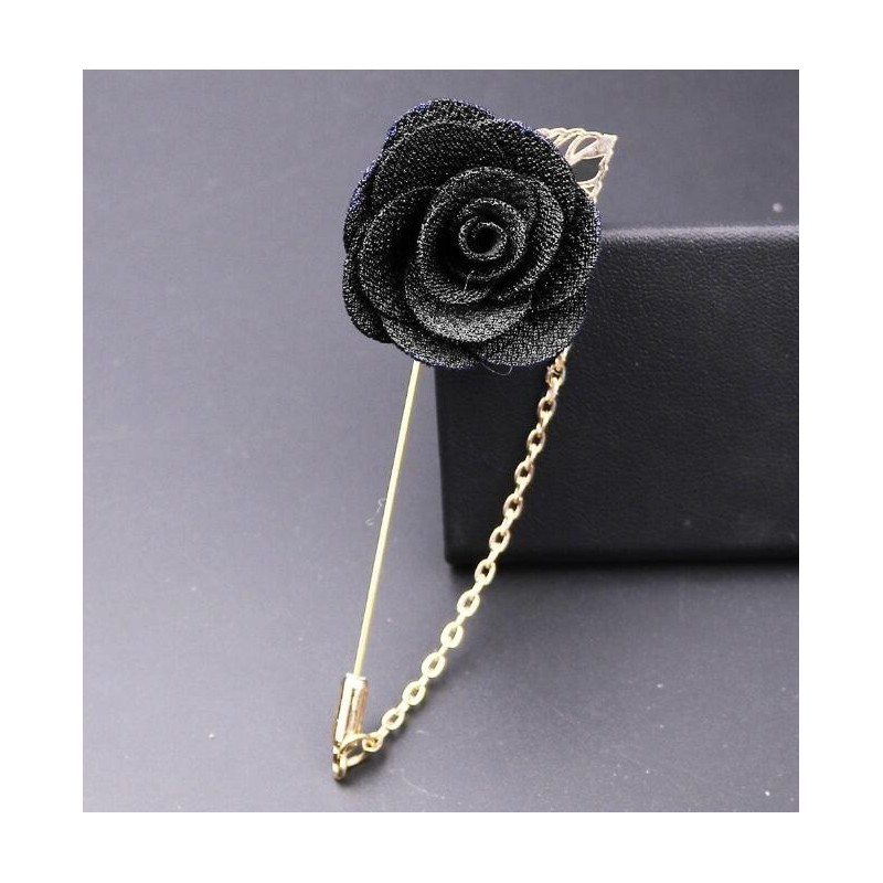 BrochesFashionable brooch with rose / chain - long needle - unisex