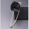 Modieuze broche met roos / ketting - lange naald - unisexBroches
