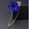 Modische Brosche mit Rose / Kette - lange Nadel - unisex