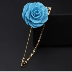Modieuze broche met roos / ketting - lange naald - unisexBroches