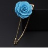 BrochesFashionable brooch with rose / chain - long needle - unisex