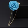 Modische Brosche mit Rose / Kette - lange Nadel - unisex