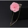 Fashionable brooch with rose / chain - long needle - unisexBrooches