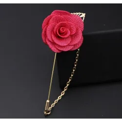 Modische Brosche mit Rose / Kette - lange Nadel - unisex