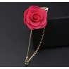 Modische Brosche mit Rose / Kette - lange Nadel - unisex