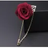 Modische Brosche mit Rose / Kette - lange Nadel - unisex