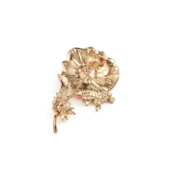 Kleine emaille bloem met kristallen - vintage brocheBroches
