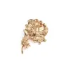 Kleine emaille bloem met kristallen - vintage brocheBroches