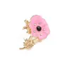 Kleine emaille bloem met kristallen - vintage brocheBroches