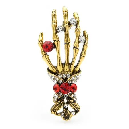 Kristallen schedel hand - vintage brocheBroches