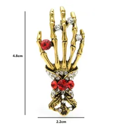 Kristallen schedel hand - vintage brocheBroches