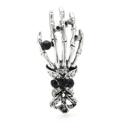 Kristallen schedel hand - vintage brocheBroches