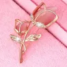 Luxurious brooch with crystal rose flower