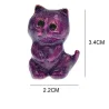 Enamel purple cat - brooch