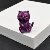 Enamel purple cat - brooch