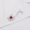 Medizinisches Neuron-Gen - mit rotem Stein - Brosche