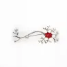 Medizinisches Neuron-Gen - mit rotem Stein - Brosche