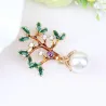 Tree with a leaves / pearl - crystal brooch