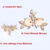 Two fishes with crystals - brooch