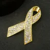 Breast cancer support - crystal brooch