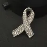 Breast cancer support - crystal brooch