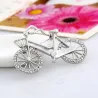 Crystal bicycle shaped brooch