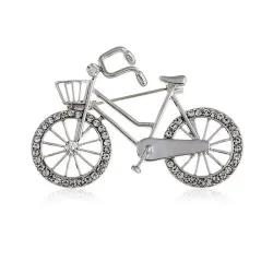 Crystal bicycle shaped brooch