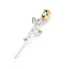 Broche élégante en argent avec une rose dorée