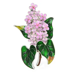 Trendy enamel lilac flower brooch