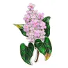 Trendy enamel lilac flower brooch
