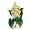 Trendy enamel lilac flower brooch