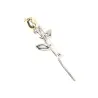 Elegant silver brooch with a golden rose