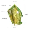 Leaf with a silkworm - crystal brooch