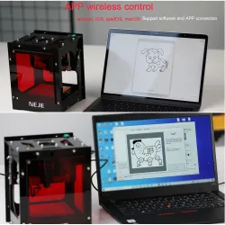 NEJE DK KZ - 445nm - 10W - mini machine de gravure - graveur laser CNC - imprimante - OS