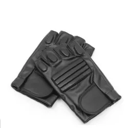 GuantesGuantes de piel negros - fitness / gimnasio / ciclismo - medio dedo