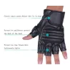 Gants en cuir noir - fitness / gym / cyclisme - demi doigt