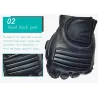 Black leather gloves - fitness / gym /cycling - half fingerGloves