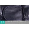 Gants en cuir noir - fitness / gym / cyclisme - demi doigt