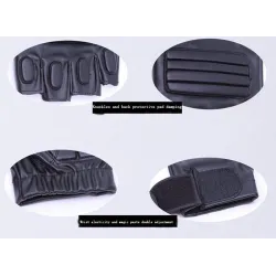 Black leather gloves - fitness / gym /cycling - half fingerGloves
