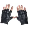 Gants en cuir noir - fitness / gym / cyclisme - demi doigt
