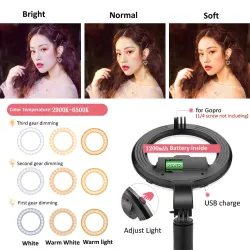 Palos selfiesPalo para selfies 4 en 1 - anillo de luz LED - inalámbrico - Bluetooth - mini trípode de mano - con control remoto