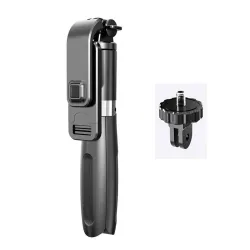 Palos selfiesPalo para selfies 4 en 1 - anillo de luz LED - inalámbrico - Bluetooth - mini trípode de mano - con control remoto