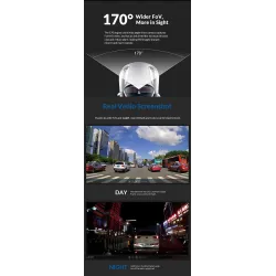 SAMEUO U700 - dash cam - front / rear camera - video recorder - QHD 1944P - DVR - WiFiDash cams