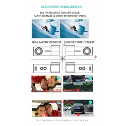 SAMEUO U700 - dash cam - front / rear camera - video recorder - QHD 1944P - DVR - WiFiDash cams