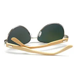 Bambou & métal - lunettes de soleil faites main - unisexe