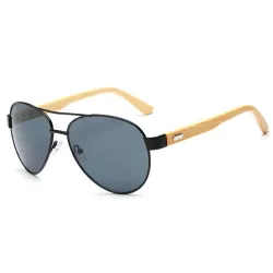 Bambou & métal - lunettes de soleil faites main - unisexe