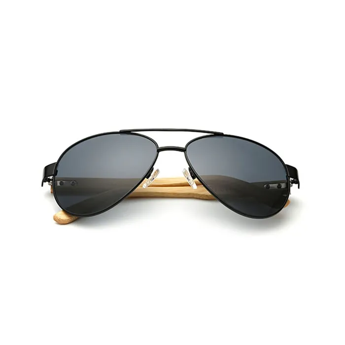 Bambou & métal - lunettes de soleil faites main - unisexe